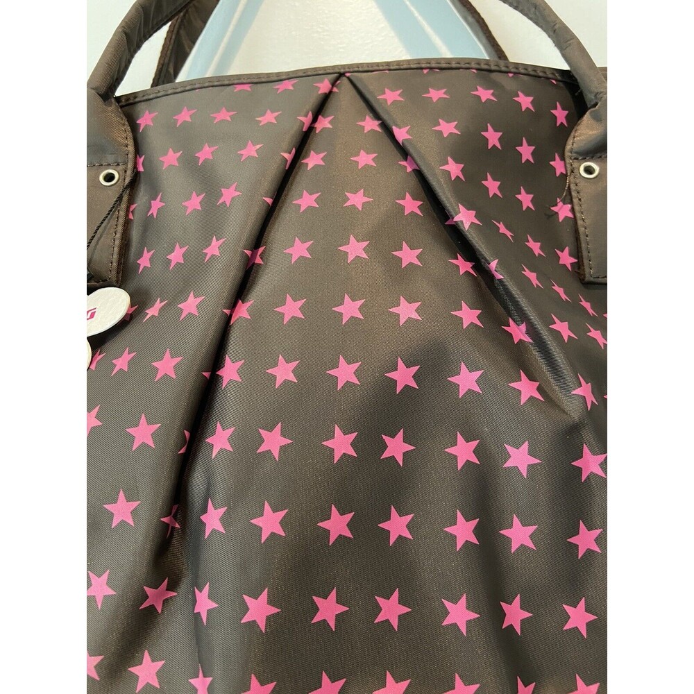 Esbag Collection Vinyl Brown With Pink Stars. 17’’w - 11’’ Long - Picture 5 of 7